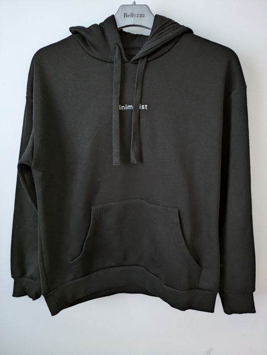 Czarna bluza z kapturem Cropp M