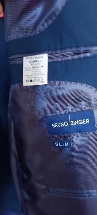 Garnitur Slim komunia, wesele. Wełna plus wiskoza roz.. 60/188 pas 108 cm