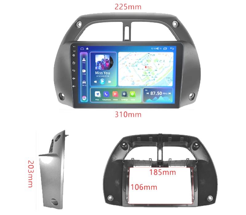 RÁDIO GPS ANDROID 13 TOYOTA RAV4 00-06