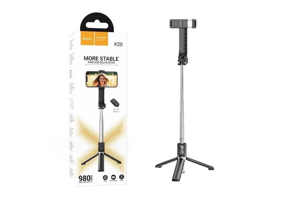 Трипод-монопод для телефону HOCO K20 Bluetooth селфі палиця з пультом