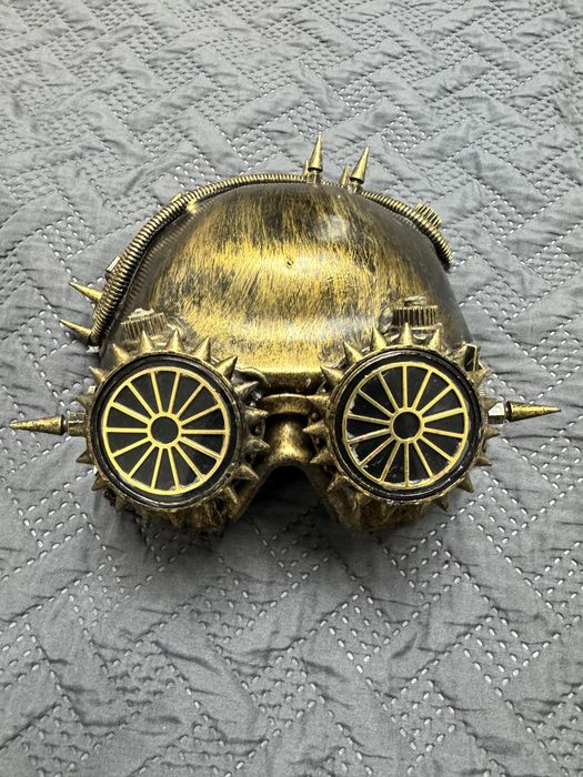 Маска Стімпанк з окулярами Гогглами та шипами (Steampunk Mask)
