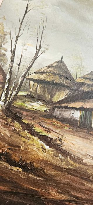Duży obraz olejny na płótnie w drewnianej ramie 70x90 – styl belgijski