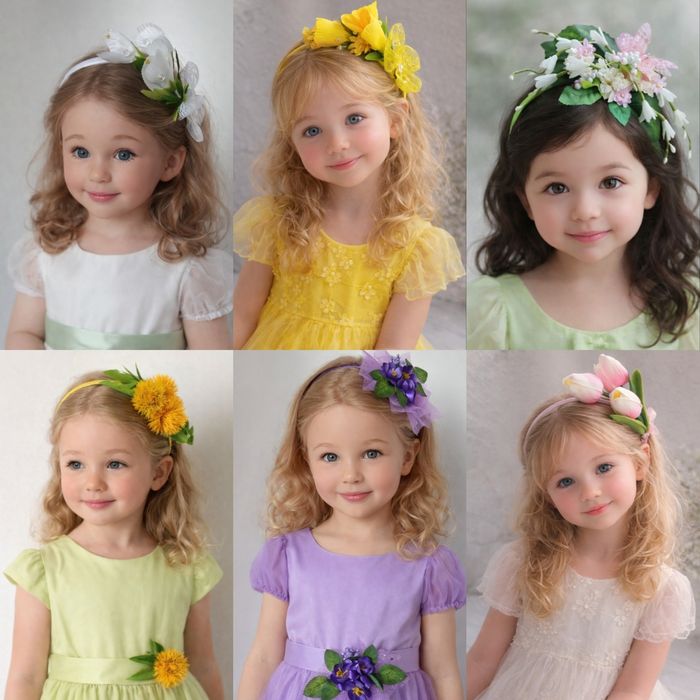 Обруч весна, весняний обруч, віночок з квітами