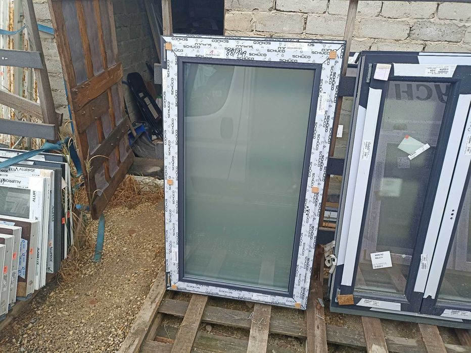 Okno pcv 88/149 antracyt obustronny