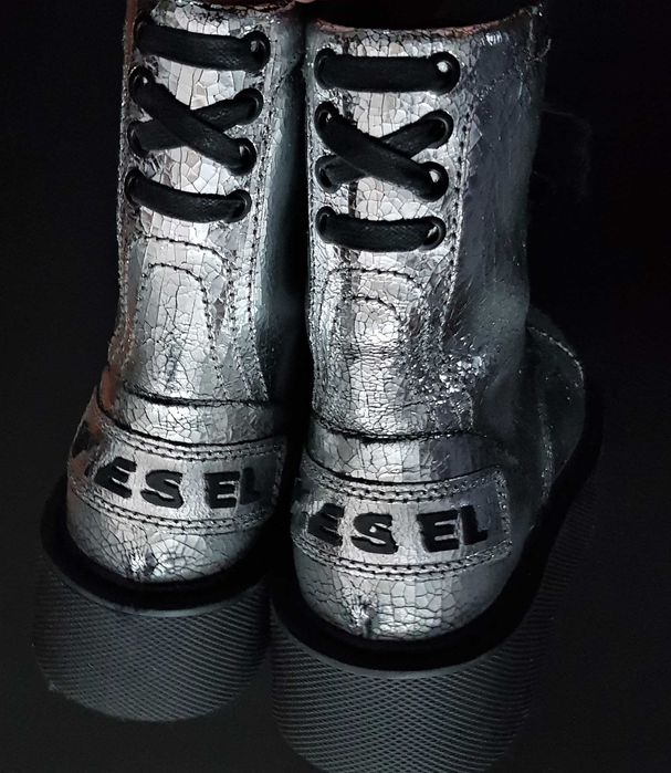 buty glany botki skórzane skóra metalic DIESEL 41 unikat NOWE 1340,-