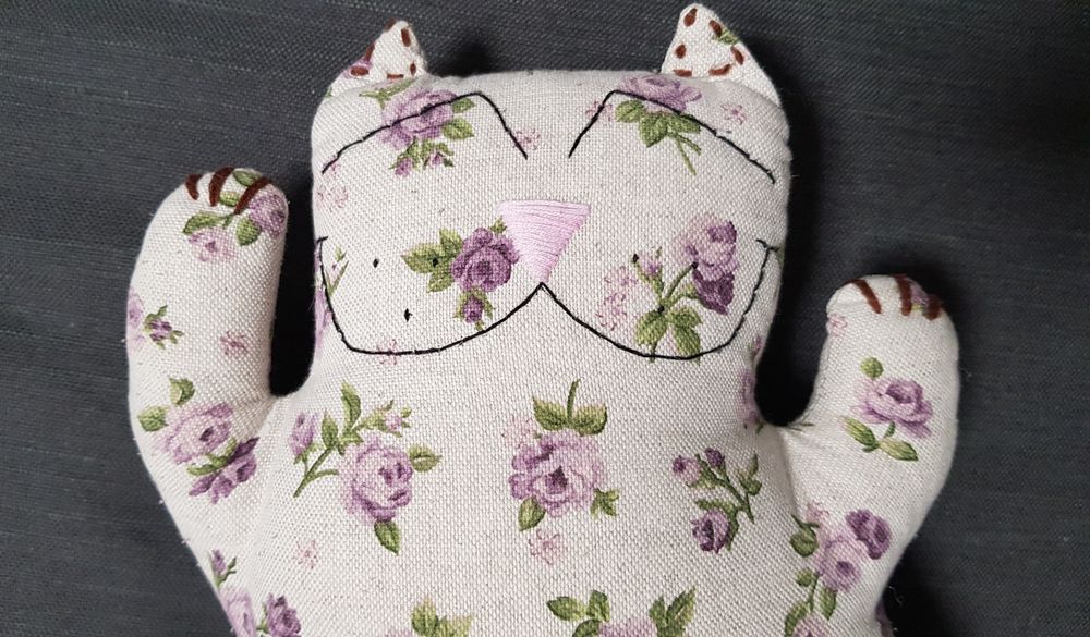 Подушка Кіт Lilac rose / Подушка іграшка Кіт