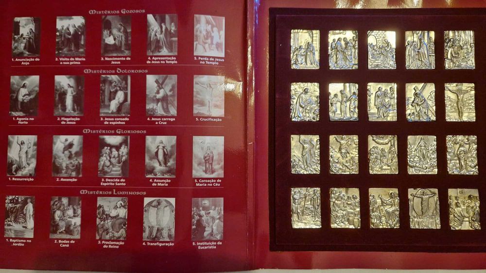 Album medalhas Vida Cristo em relevo