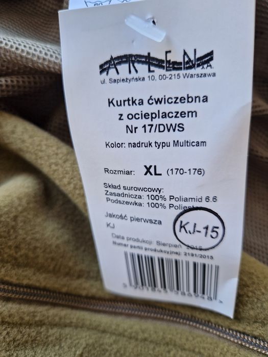 Kurtka ćwiczebna z ocieplaczem roz. XL