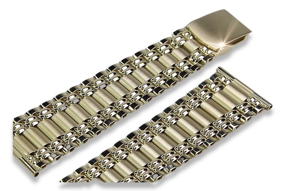 Złota bransoleta 14k do zegarka męskiego mbw006y 16-20cm Poznań biżut