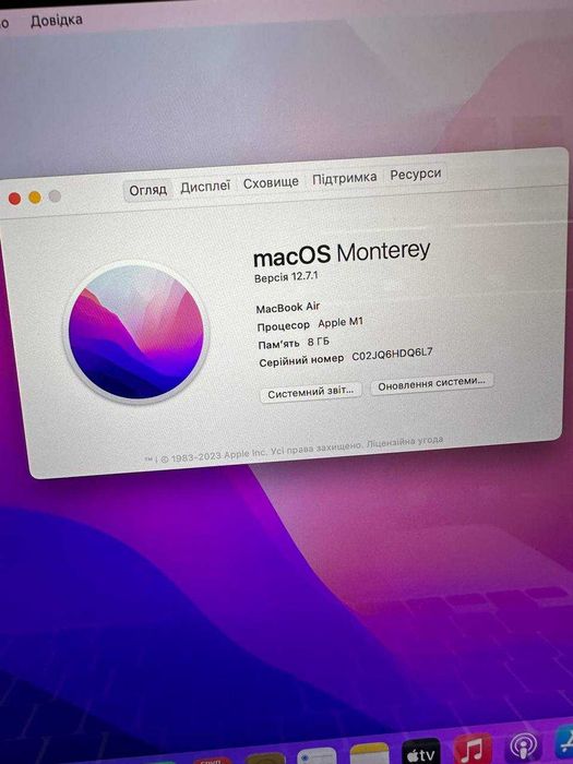Macbook Air M1 2020(2022) М1|8|256 Макбук 1 цикл! Новий Гарантія!