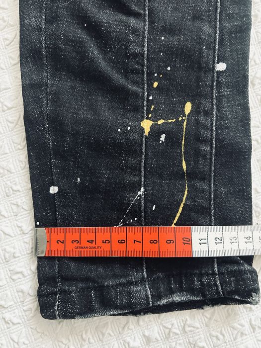 Spodnie Dsquared2 czarne nakrapiane super stretch
