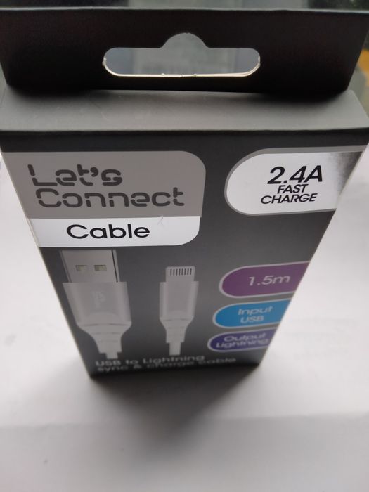 Cabo 1.5m novo para carregadores iPhone iPad iPod USB 2.4