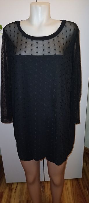Czarna bluzka Dorothy Perkins  długi rękaw rozmiar 56 elegancka