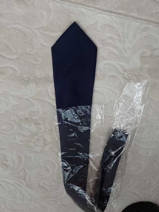 SuitConnection Granatowy krawat Jedwabny z Londynu, NOWY