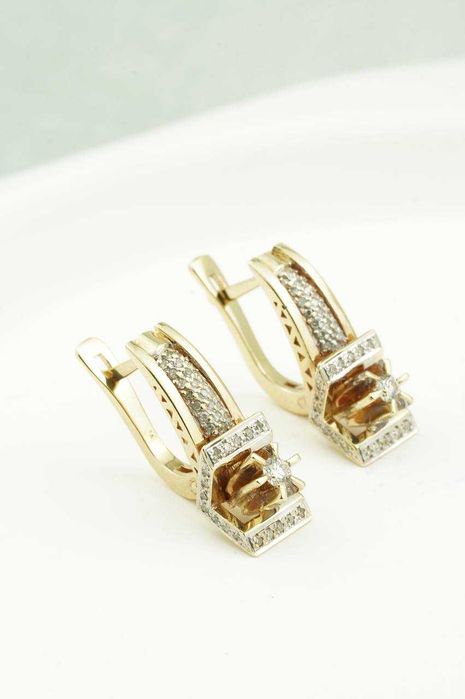 Kolczyki złote z brylantami 14K 6,03g