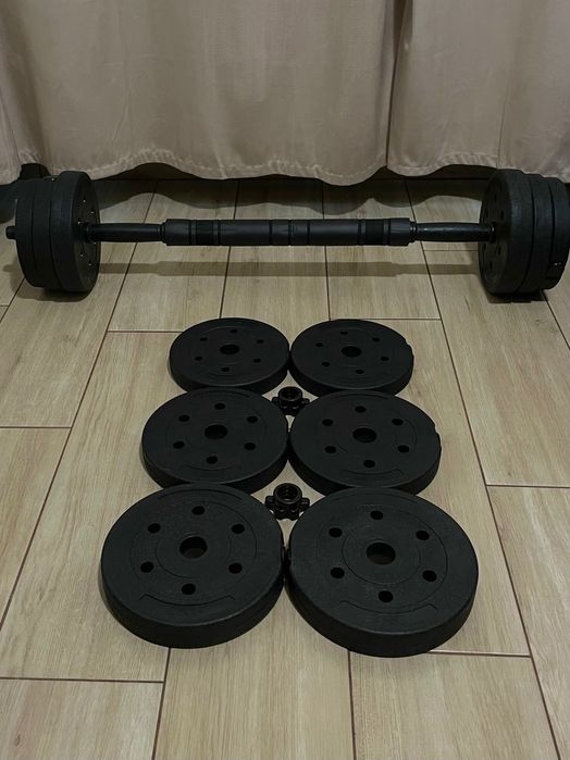 30 kg 15x2 – 2w1 Hantle regulowane bitumiczne gryf sztanga Zestaw NOWY