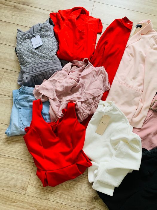 S 36 zestaw 12 szt mega paka ubrań damskich mix nowe używane sukienki