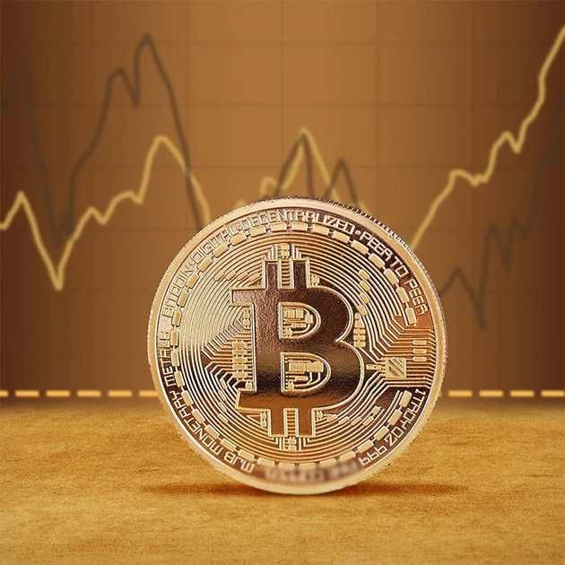 Сувенірна монета Біткоїн(Bitcoin) BTC, на подарунок в капсулі