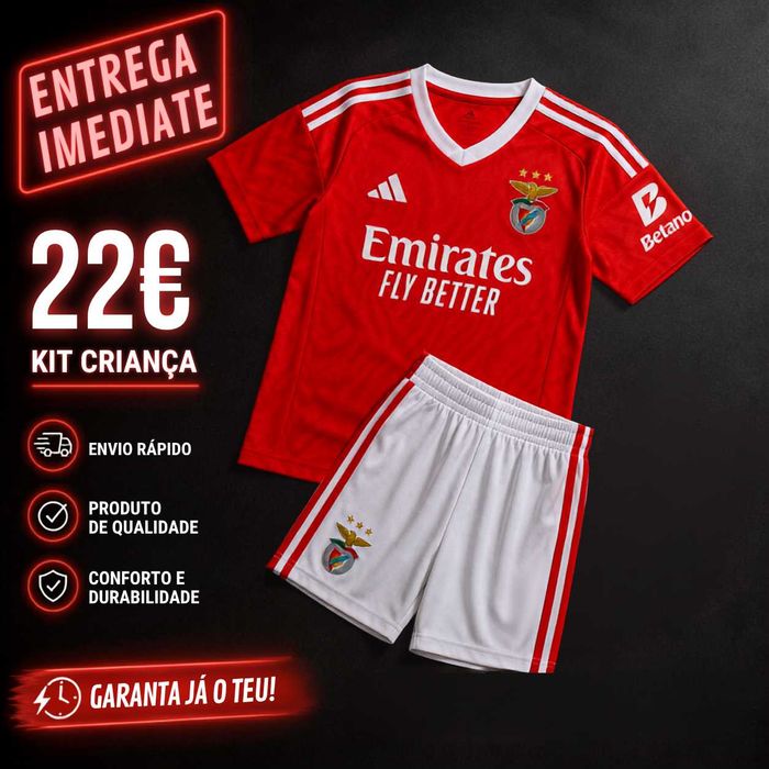 Benfica Kit Criança 2026/27 Original | Camisola + Calções | Futebol