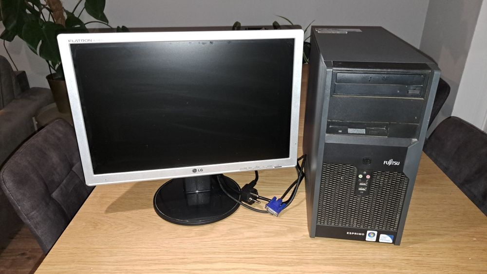 Komputer zestaw monitor 19' intel q6600 4gb ram geforce hdmi 240gb ssd