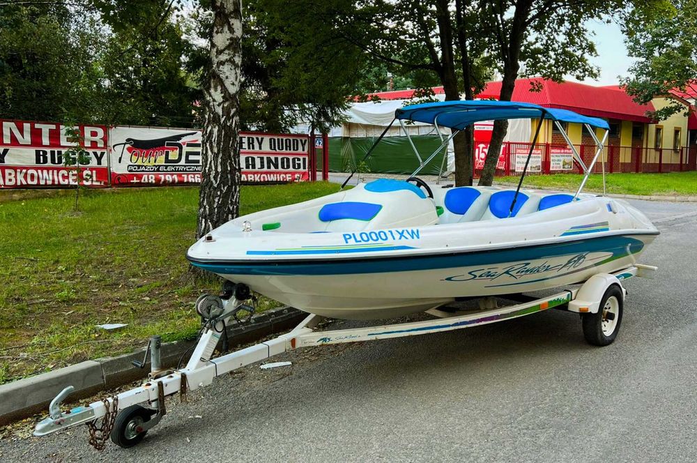 Łódź motorowa 5 os 120KM Zamiana ZAREJESTR. Motorówka Przyczepa Bimini