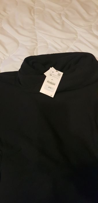 Bluza bluzka ZARA oversize czarna kołnierz jak szalik M