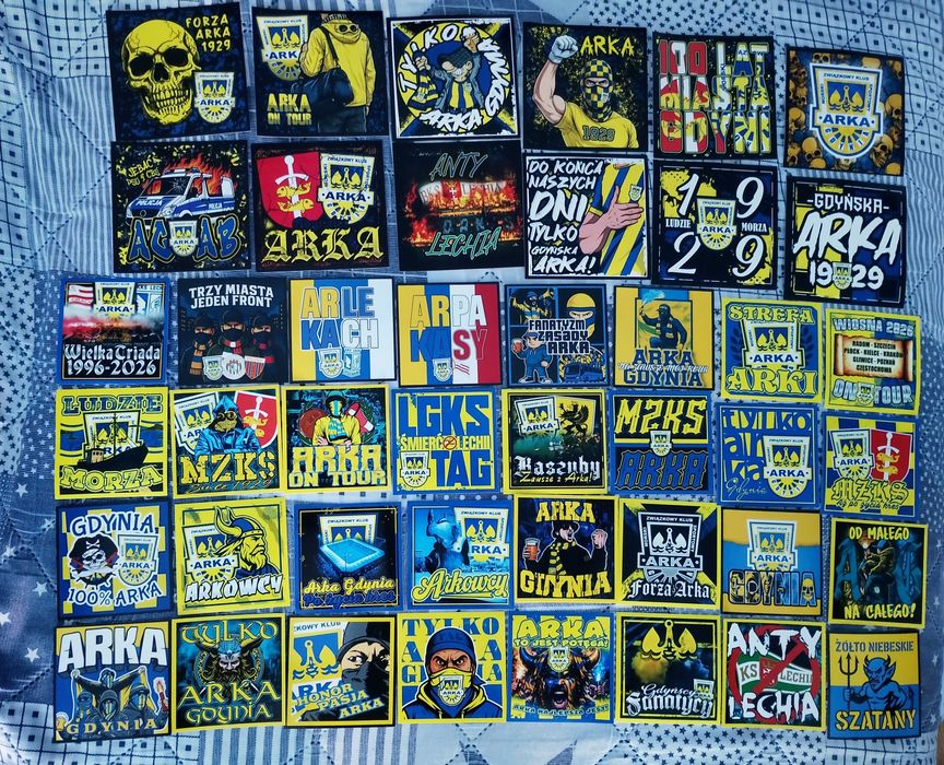 Vlepki wlepki stickers naklejki Arka Gdynia Lech Poznań Cracovia Kraków Polonia Zagłębie Zawisza Bydgoszcz KSZO ŁKS GKS Odra Gwardia Pogoń Olimpia