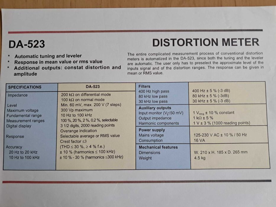 Medidor de Distorção Promax DA-523