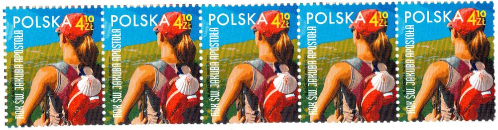 Zestaw znaczków 5 x 4,10 zł (Droga św. Jakuba)