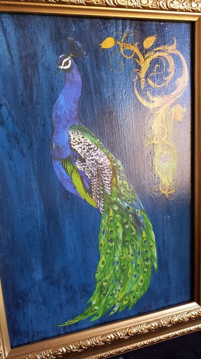 Quadro decorativo pavão