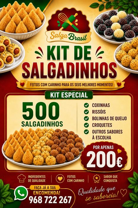 Kit Festa Salgadinhos doces e Bolo