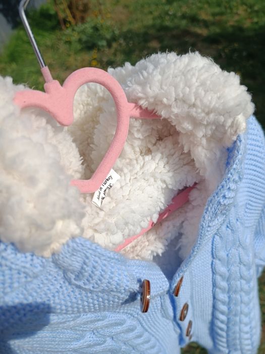 Дитячий утеплений в'язаний комбінезон