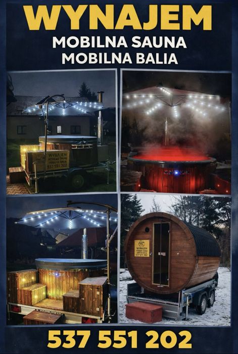 Wynajem Mobilna Balia Mobilna Sauna