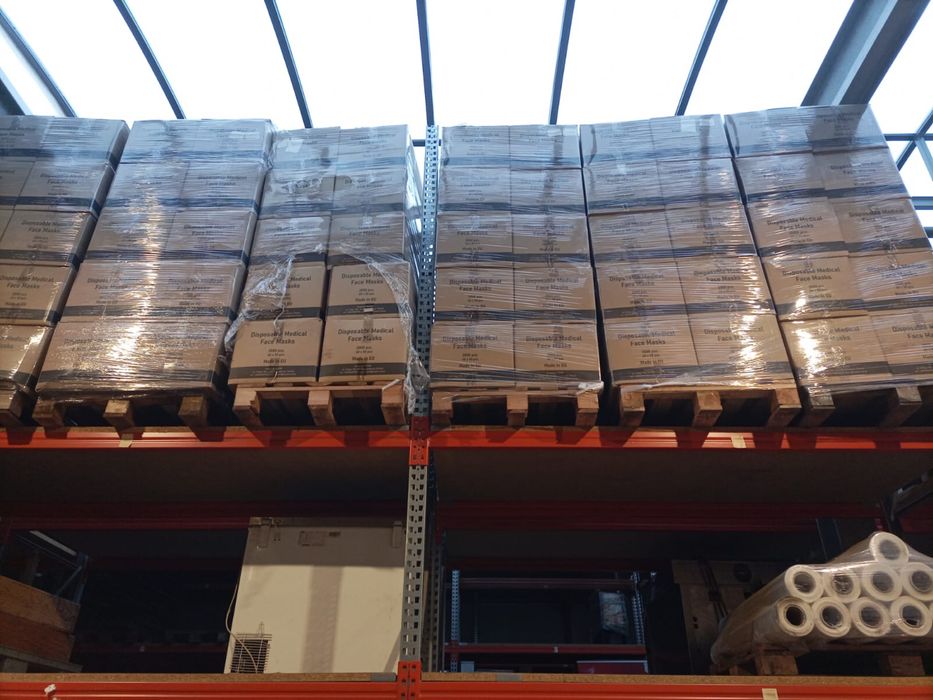 Maski medyczne jednorazowe – palety – CE – Made in EU