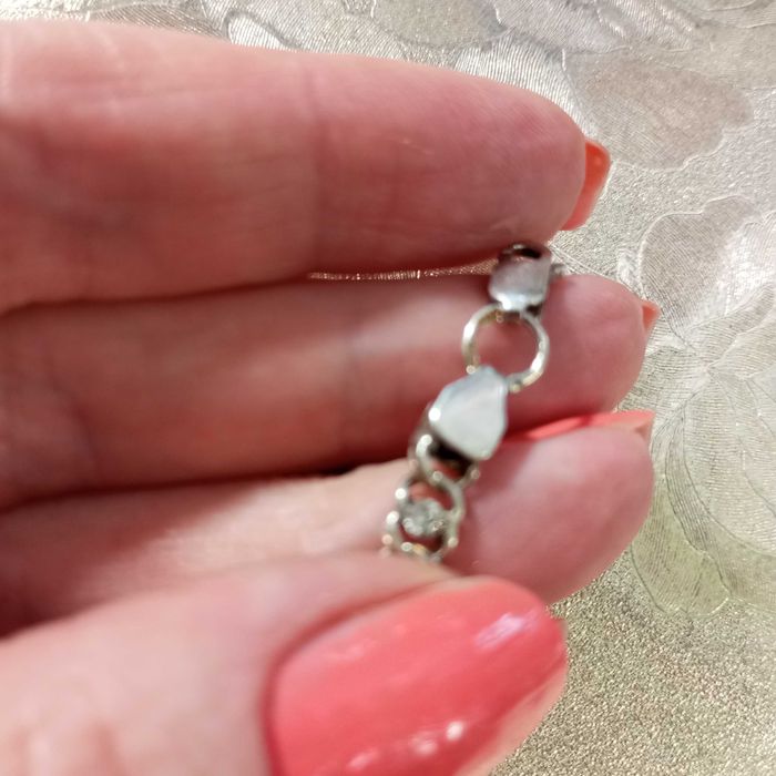 Гламурний браслет з срібла бісмарк з камінцями, 18,0 см.