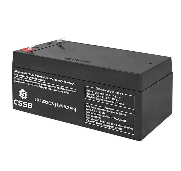 Akumulator żelowy CSSB 12V 3.2Ah bezobsługowy kasa fiskalna waga