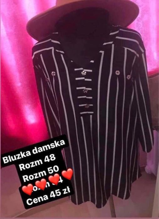 Koszula tunika w paski biust 110