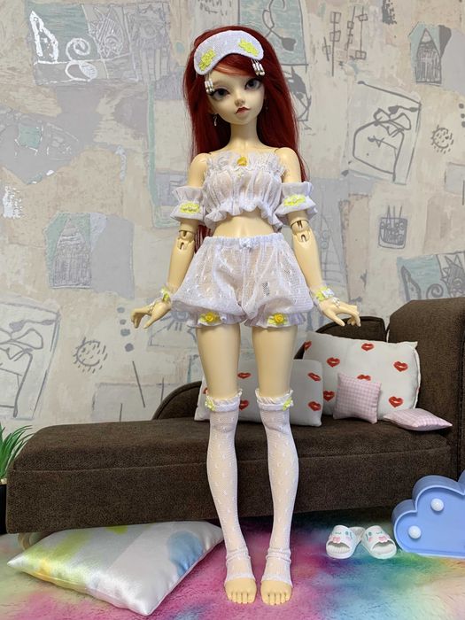 Біла піжамка для bjd ляльки Minifee