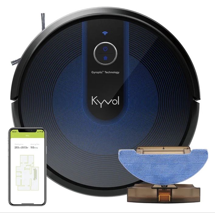 Robot sprzątający KYVOL E31 mopujący Wi-Fi 2200 Pa 150 min czarny