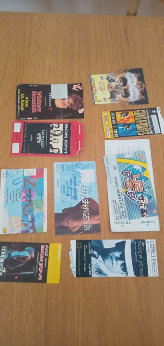 Bilhetes concertos dos anos 90