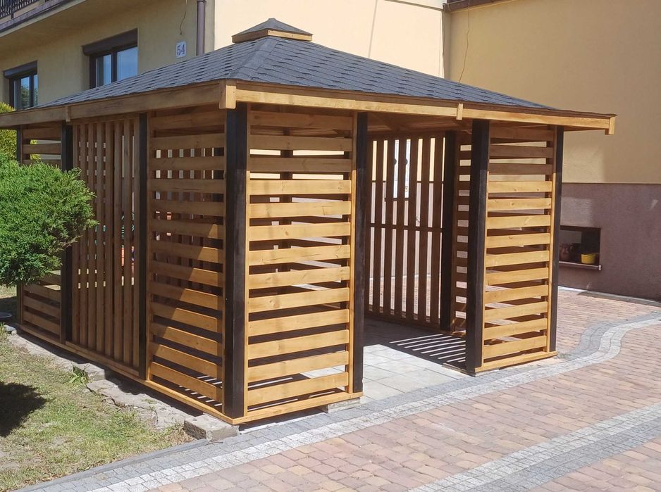 Altana drewniana ogrodowa 3×3 m Nowoczesna Altanka Pergola taras ogród