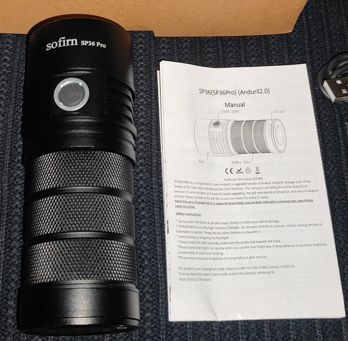 Sofirn SP36PRO 8000Люмен, 423м, USB Type-C, комплект з АКБ 3*18650