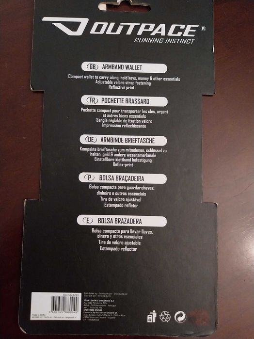 Bolsa braçadeira, para as férias, desporto, corrida, Outpace