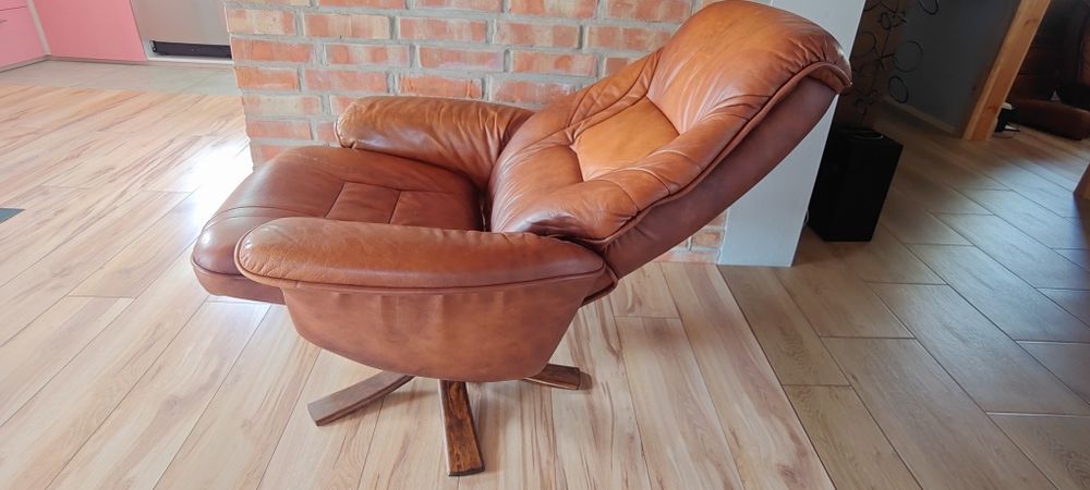 Fotel skórzany rozkładany salon biuro