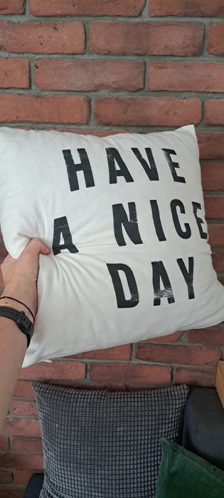 2x poszewka na poduszkę H&M, napisy/tekst.
