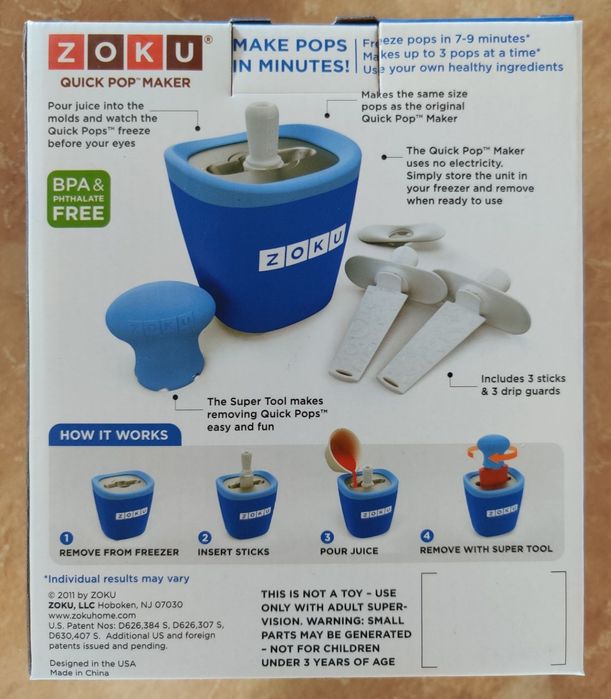Maszynka do lodów Zoku Quick Pop Maker, czerwona, NOWA!