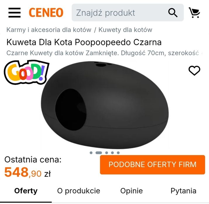 Super kuweta dla kota loftowa designerska stan bardzo dobry