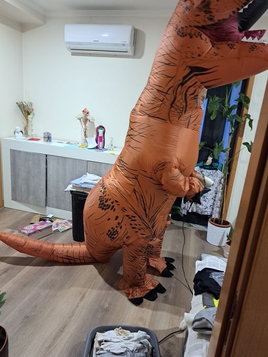 Fato dinossauro insuflavel