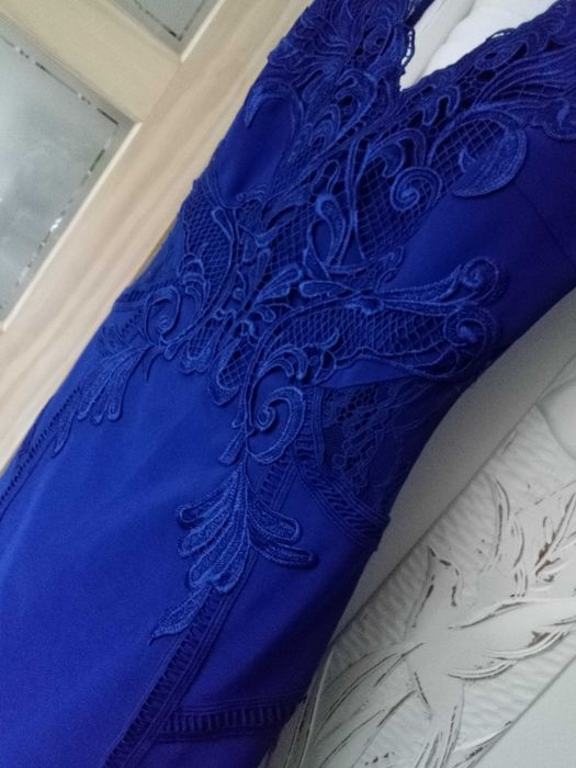 NOWA sukienka z gipiurą koronkowa Sylwester wesele bal elegancka 40 L