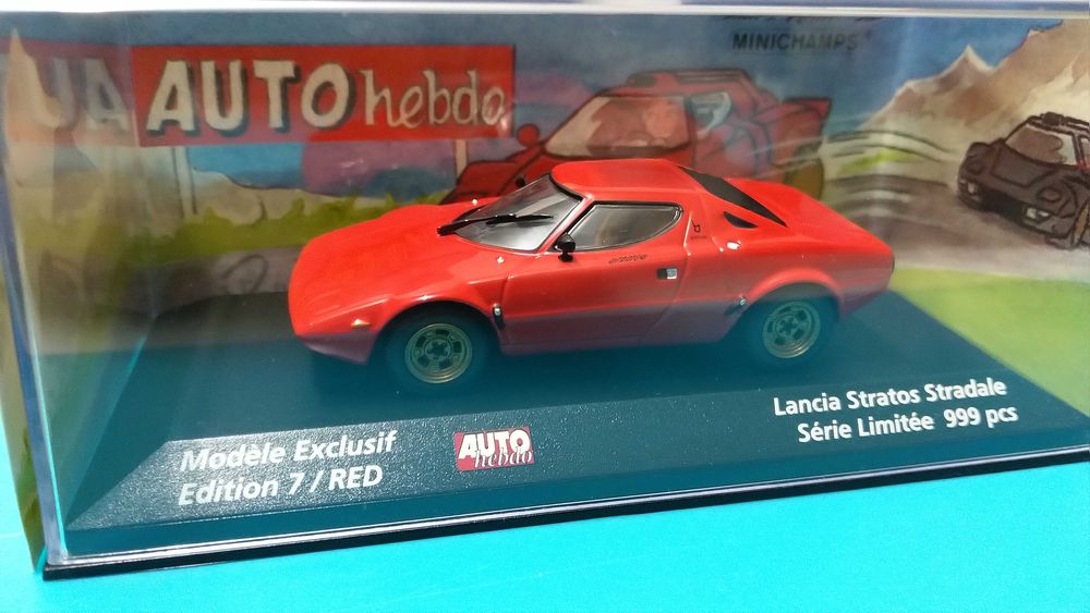 Lancia Stratos Stradale (1972/red) - Edição limitada Minichamps/AutoHebdo  escala 1/43